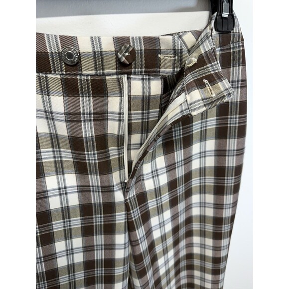 Reformation  Y2K Women’s Franklin brown Plaid Straight Leg Pants Rayon Sz 2 - Picture 14 of 16
